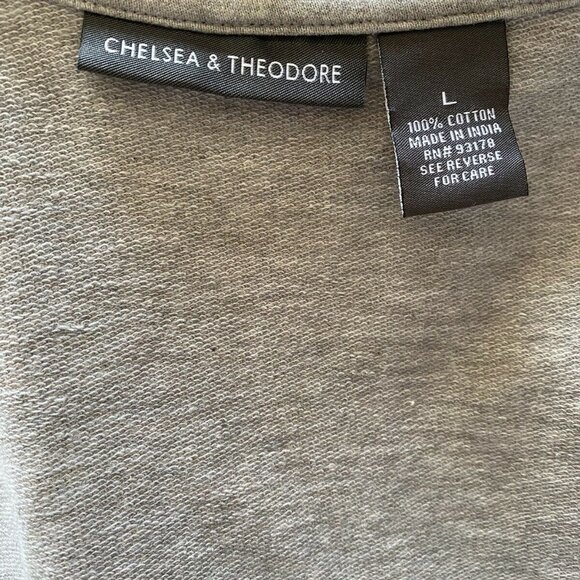 Chelsea & Theodore Gray Open Front Cardigan SZ L White Floral Embroidery Women’s - Picture 5 of 10